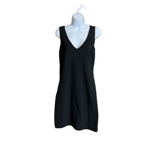 Boston Proper VNeck‎ rib knit stretch tank little black dress. Size Small. Black